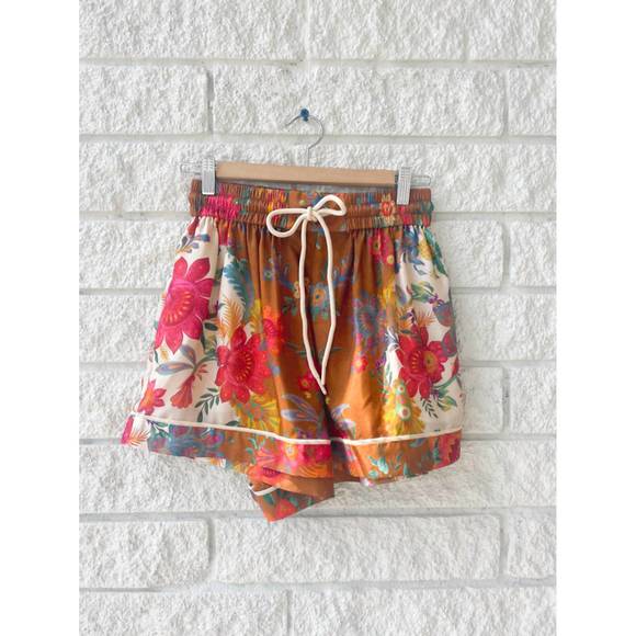 NEW ZIMMERMANN ginger relaxed short in cream/brown floral - Picture 3 of 4